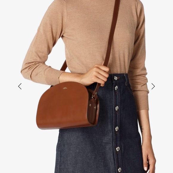 A.P.C. Brown Leather Demi-Lune Crossbody - Picture 2 of 3